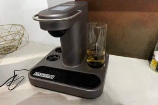 Bartesian Cocktail Maker drinks bottles in place