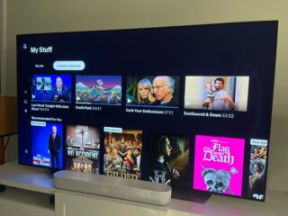 Smart TV displaying a variety of streaming content options.